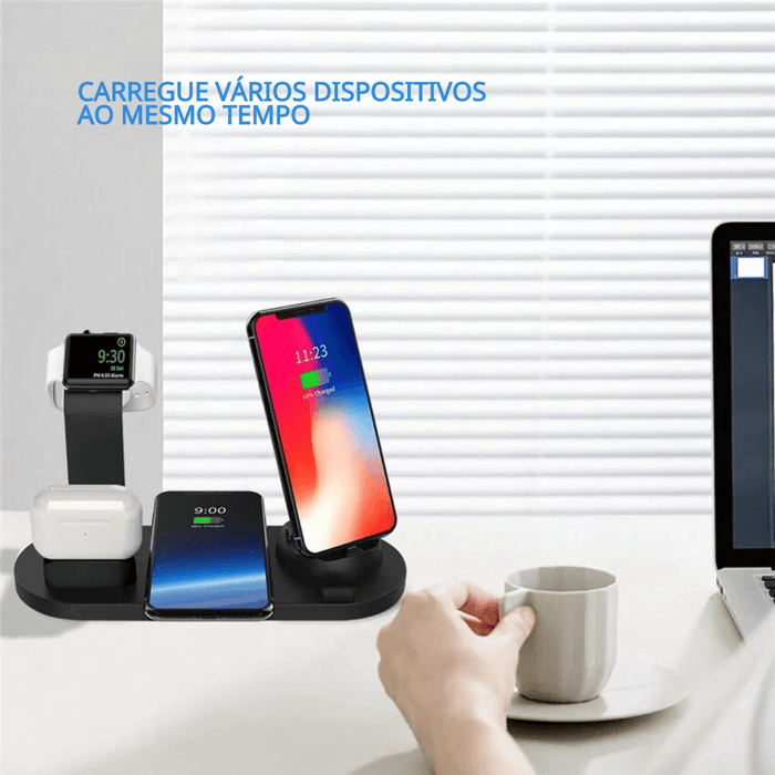 Kit PowerHub Max 6 em 1 com Capinha FlexiCase e Fones Bluetooth SportBeats Air Pro 5.0 – Solução Completa para Carregar e Proteger Seu Dispositivo