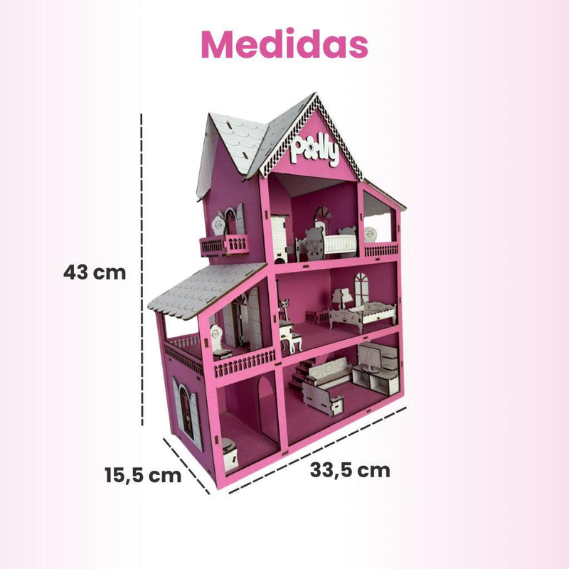 Casa Casinha de Boneca com Conjunto de Móveis Exclusivos + Mini Parquinho Sem Custo Adicional!